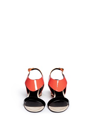 Figure View - Click To Enlarge - NICHOLAS KIRKWOOD - 'Leda' stud prism heel patent leather sandals