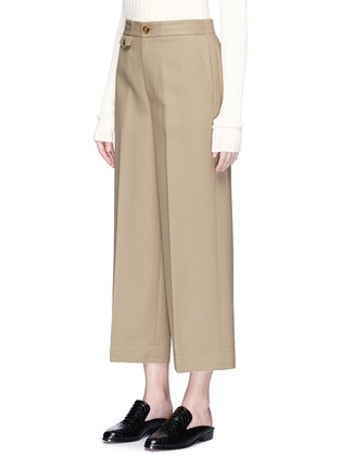 Front View - Click To Enlarge - HELMUT LANG - Cropped wool cavalry twill pants