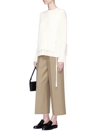 Figure View - Click To Enlarge - HELMUT LANG - Cropped wool cavalry twill pants