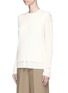 Front View - Click To Enlarge - HELMUT LANG - Sash overlay wool rib knit sweater