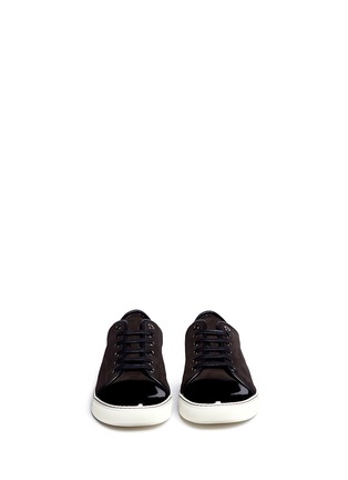 Figure View - Click To Enlarge - LANVIN - Suede and patent leather sneakers