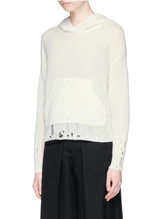 Front View - Click To Enlarge - ACNE STUDIOS - 'Amelie' sheer rib knit hoodie