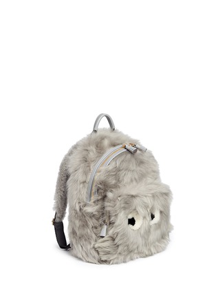 Figure View - Click To Enlarge - ANYA HINDMARCH - 'Eyes' mini shearling leather backpack