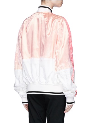 Back View - Click To Enlarge - HAIDER ACKERMANN - Colourblock patchwork satin bomber jacket