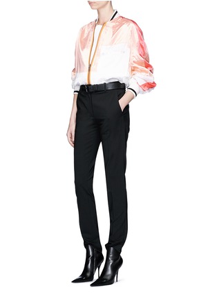 Figure View - Click To Enlarge - HAIDER ACKERMANN - Colourblock patchwork satin bomber jacket