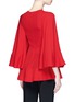 Back View - Click To Enlarge - VALENTINO GARAVANI - Bell sleeve gathered bib front blouse