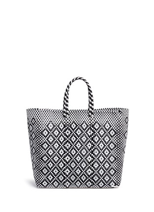 Main View - Click To Enlarge - TRUSS - Medium top handle diamond pattern woven PVC tote