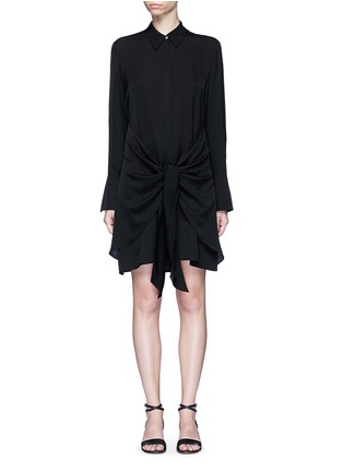 Main View - Click To Enlarge - THEORY - 'Talbilla' tie front silk shirt dress