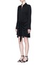 Figure View - Click To Enlarge - THEORY - 'Talbilla' tie front silk shirt dress