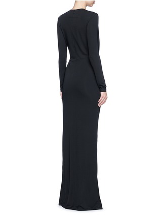 Back View - Click To Enlarge - GIVENCHY - Keyhole drape front jersey crepe gown