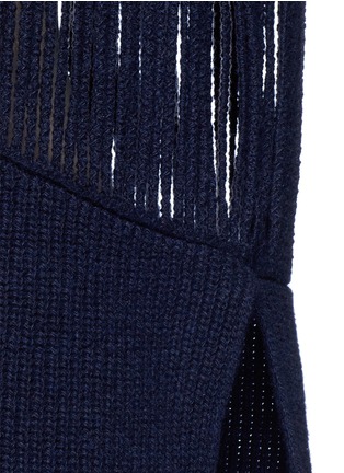 Detail View - Click To Enlarge - STELLA MCCARTNEY - Fringed cutout panel cashmere-wool sweater