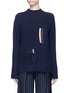 Main View - Click To Enlarge - STELLA MCCARTNEY - Fringed cutout panel cashmere-wool sweater