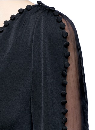 Detail View - Click To Enlarge - ALEXANDER MCQUEEN - Chiffon sleeve crepe flared dress