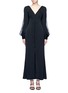 Main View - Click To Enlarge - ALEXANDER MCQUEEN - Chiffon sleeve crepe flared dress