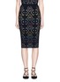 Main View - Click To Enlarge - ALICE & OLIVIA - 'Ani' stripe underlay knit pencil skirt