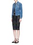Figure View - Click To Enlarge - ALICE & OLIVIA - 'Ani' stripe underlay knit pencil skirt