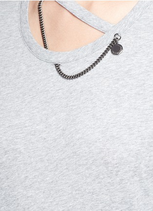 Detail View - Click To Enlarge - STELLA MCCARTNEY - 'Falabella' chain cutout neck T-shirt