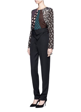 Figure View - Click To Enlarge - LANVIN - Mix patchwork print silk top