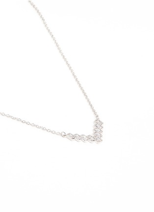 Detail View - Click To Enlarge - CZ BY KENNETH JAY LANE - Cubic zirconia V pendant necklace