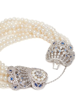 Detail View - Click To Enlarge - CZ BY KENNETH JAY LANE - Cubic zirconia pavé freshwater pearl bracelet