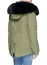 Back View - Click To Enlarge - MR & MRS ITALY - 'Army Mini' raccoon trim hooded rabbit fur parka