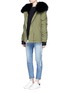 Figure View - Click To Enlarge - MR & MRS ITALY - 'Army Mini' raccoon trim hooded rabbit fur parka