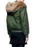 Back View - Click To Enlarge - MR & MRS ITALY - Raccoon hood fox fur patchwork bomber jacket
