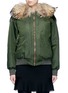 Main View - Click To Enlarge - MR & MRS ITALY - Raccoon hood fox fur patchwork bomber jacket