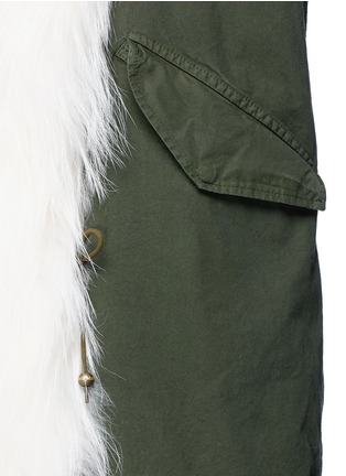Detail View - Click To Enlarge - MR & MRS ITALY - 'London Green' raccoon fur trim canvas parka