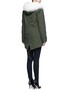 Back View - Click To Enlarge - MR & MRS ITALY - 'London Green' raccoon fur trim canvas parka