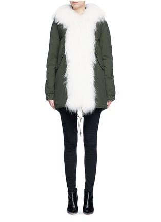 Main View - Click To Enlarge - MR & MRS ITALY - 'London Green' raccoon fur trim canvas parka