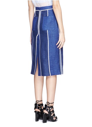 Back View - Click To Enlarge - ACNE STUDIOS - 'Kent' piped linen-wool burlap skirt