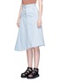Front View - Click To Enlarge - ACNE STUDIOS - 'Kady' asymmetric hem denim skirt