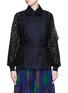 Main View - Click To Enlarge - SACAI - Double breasted star lace twill short coat