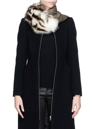 Figure View - Click To Enlarge - CUTULI CULT - Fur panel modal-wool scarf