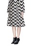 Front View - Click To Enlarge - MS MIN - Chevron intarsia broadcloth midi skirt