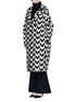 Figure View - Click To Enlarge - MS MIN - Chevron intarsia blanket wool oversize coat