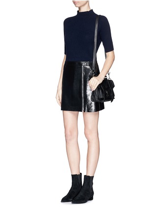 Figure View - Click To Enlarge - THEORY - 'Berdin L' coated lamb leather skirt