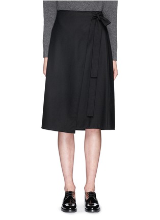 Main View - Click To Enlarge - THEORY - 'Anning' wrap front midi skirt