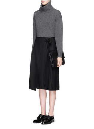 Figure View - Click To Enlarge - THEORY - 'Anning' wrap front midi skirt