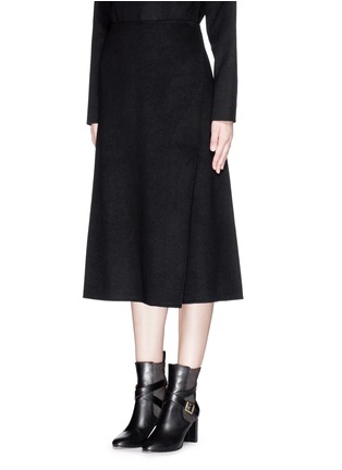 Front View - Click To Enlarge - THEORY - 'Anneal DF' mock wrap midi skirt