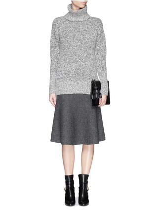 Figure View - Click To Enlarge - THEORY - 'Marvita' reversible stretch wool blend flute skirt