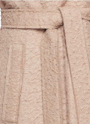 Detail View - Click To Enlarge - HELMUT LANG - Shaggy alpaca wool belted coat