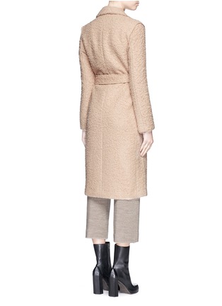 Back View - Click To Enlarge - HELMUT LANG - Shaggy alpaca wool belted coat