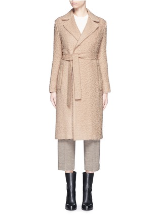 Main View - Click To Enlarge - HELMUT LANG - Shaggy alpaca wool belted coat