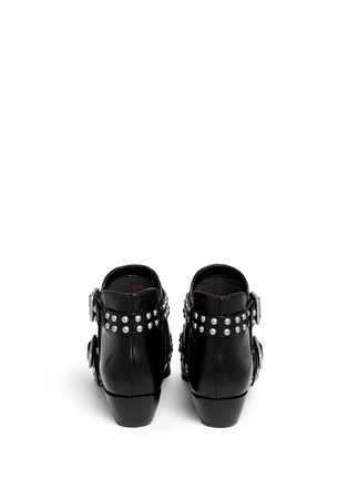 Back View - Click To Enlarge - MARC BY MARC JACOBS SHOES - 'True Rebel Carroll' stud strap leather ankle boots