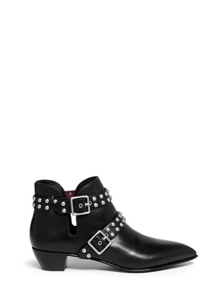 Main View - Click To Enlarge - MARC BY MARC JACOBS SHOES - 'True Rebel Carroll' stud strap leather ankle boots