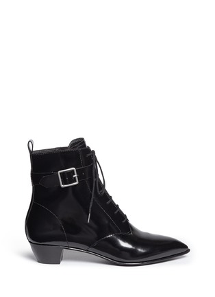 Main View - Click To Enlarge - MARC BY MARC JACOBS SHOES - Ankle strap leather lace-up combat boots