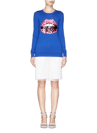Figure View - Click To Enlarge - MARKUS LUPFER - 'Hot Pink Star' sequin Lara Lip sweater