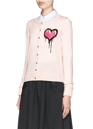 Front View - Click To Enlarge - MARKUS LUPFER - 'Dripping Heart' April cardigan